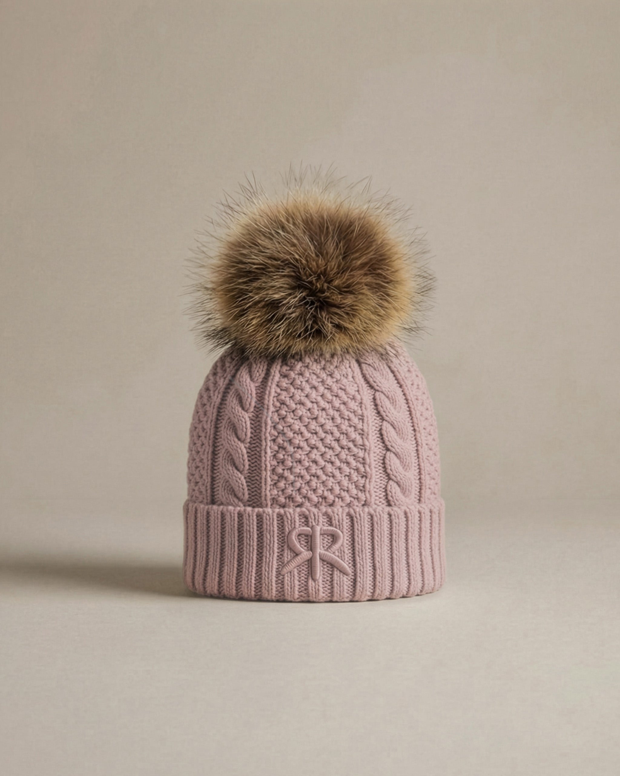 KNiT BOBBLE BEANiE - RASPBERRY WHiP