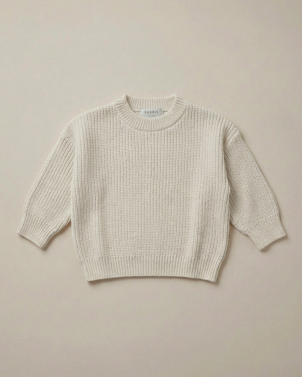 Oversized Cotton Chunky Knit Sweater - Airlie Sands