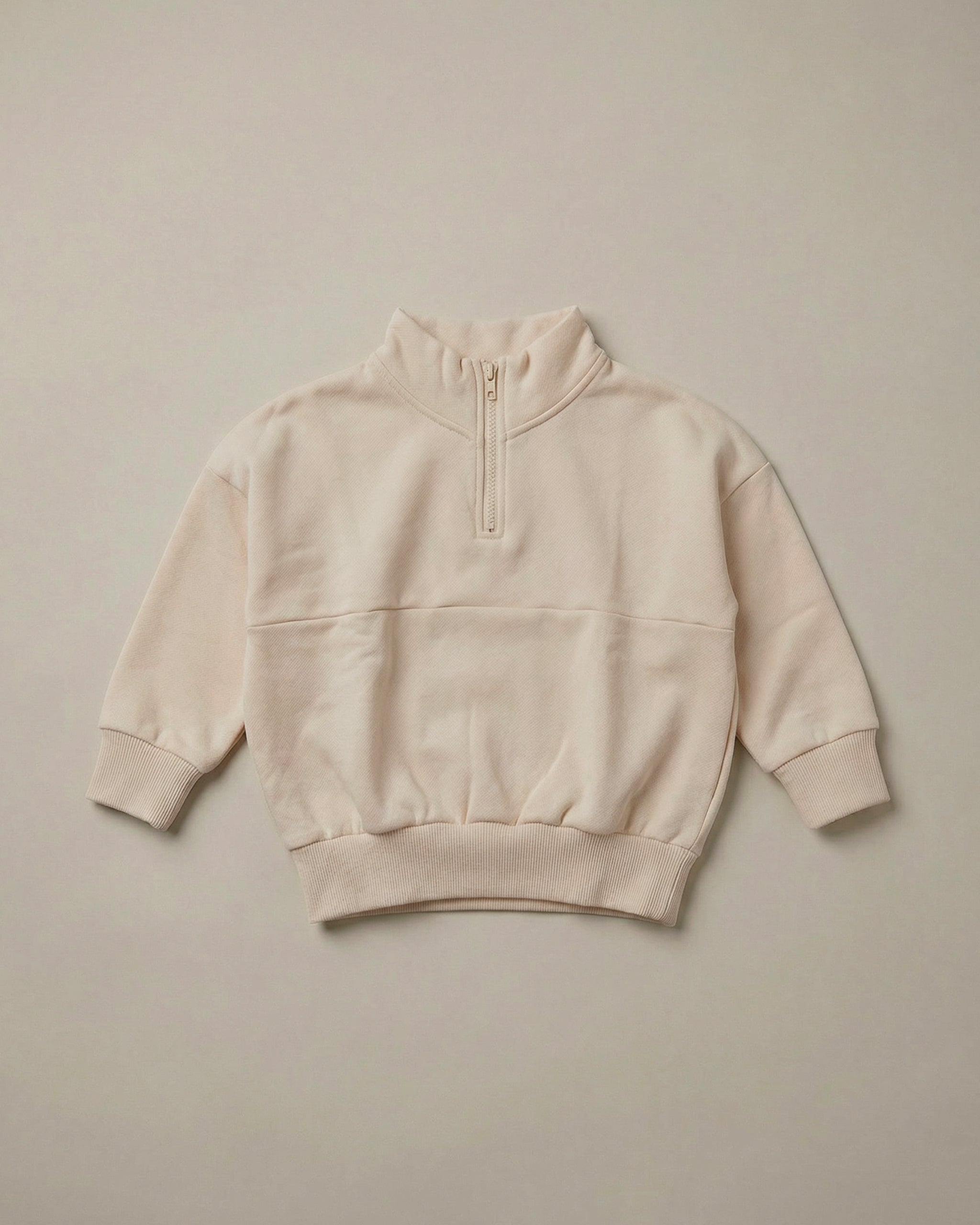 QUARTER ZiP JUMPER - MACADAMiA MiLK