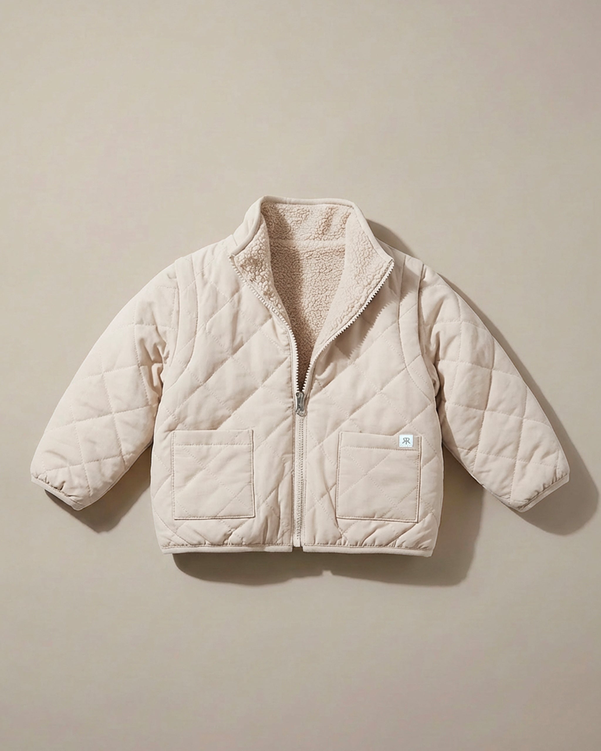 4-iN-1 REVERSiBLE TEDDY COAT - MACADAMiA MiLK