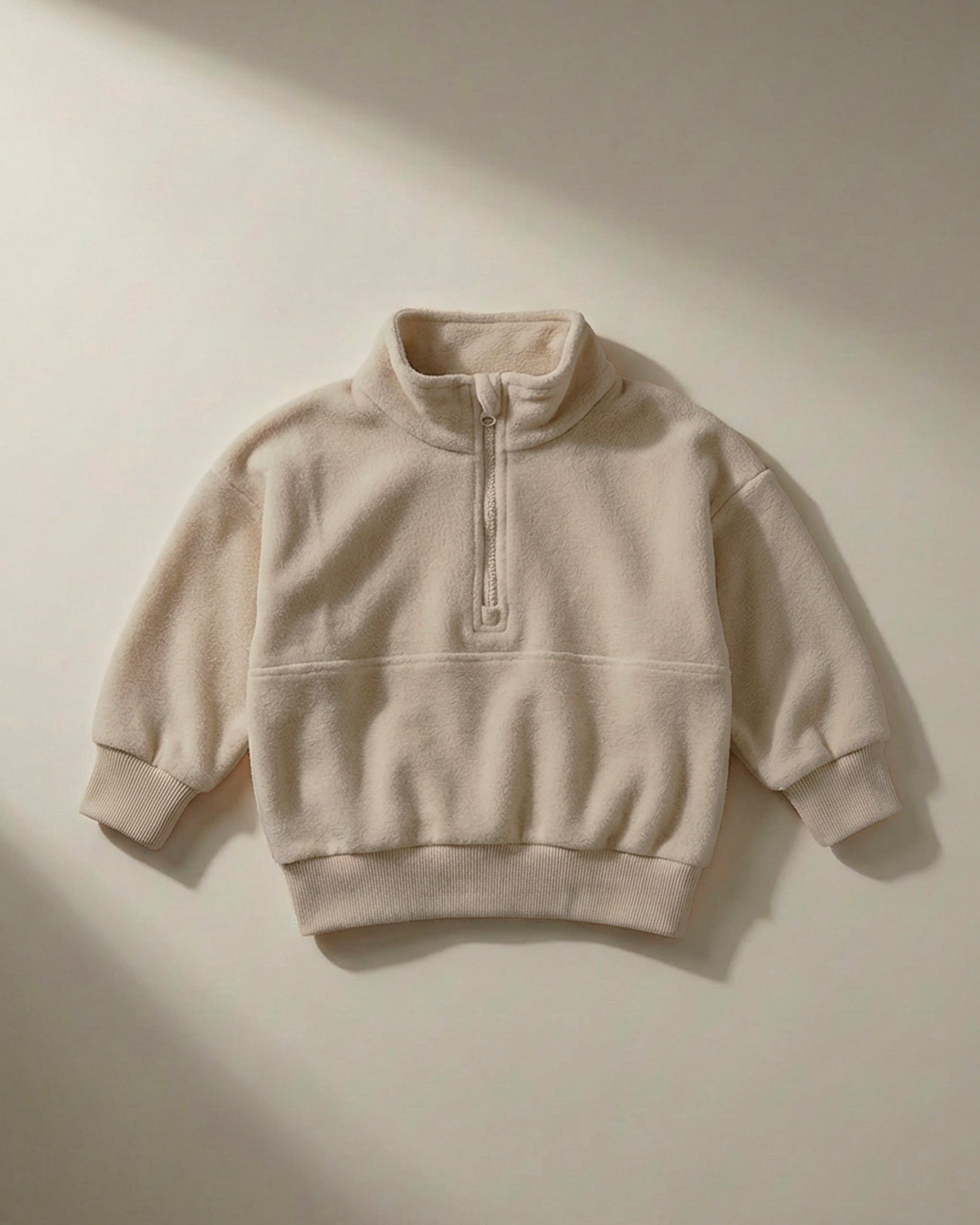 FLEECE QUARTER ZiP JUMPER - BYRON BEiGE