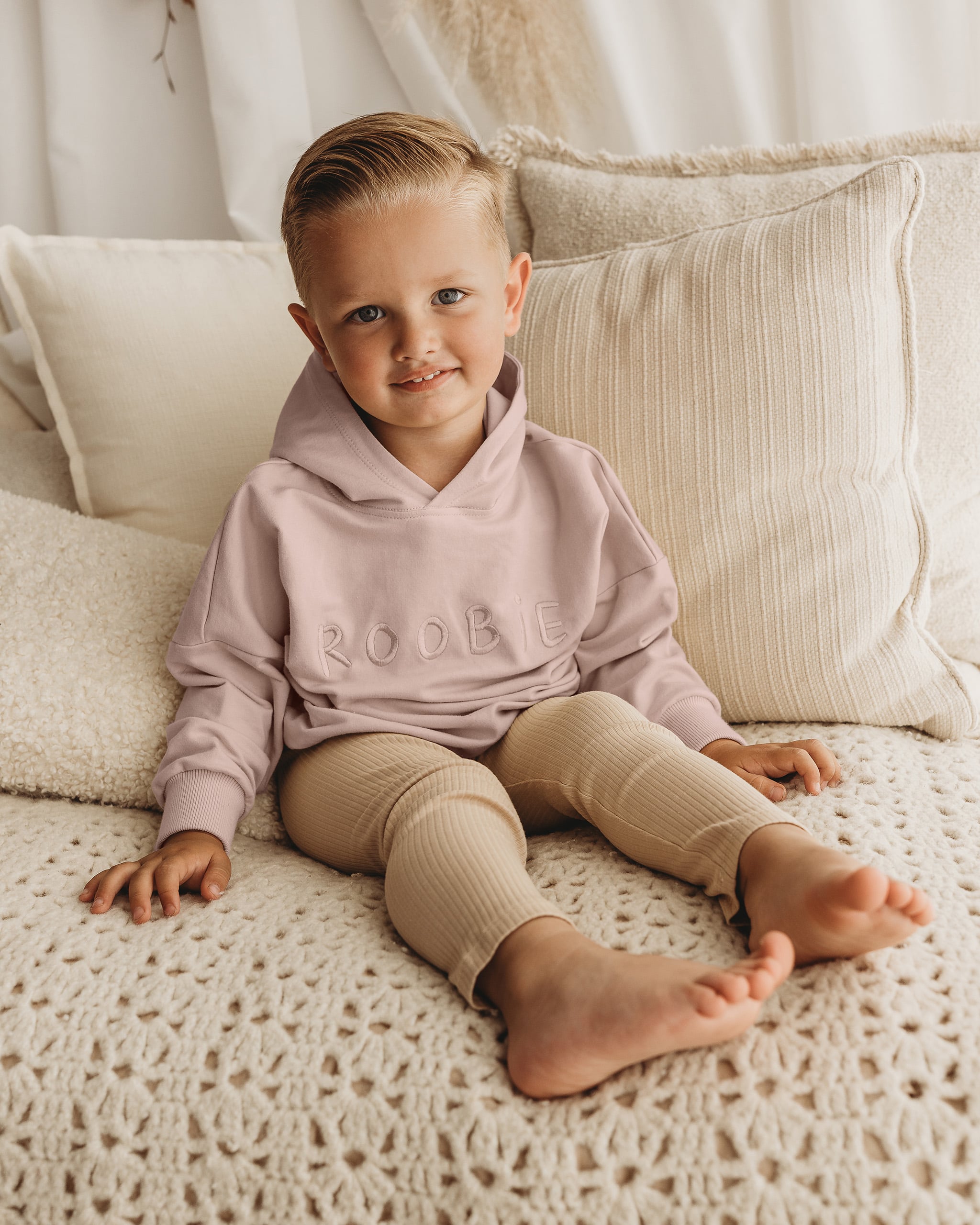 ROOBiE toddler hoodie in RASPBERRY WHiP – pink toddler hoodie, nursery-friendly versatile style