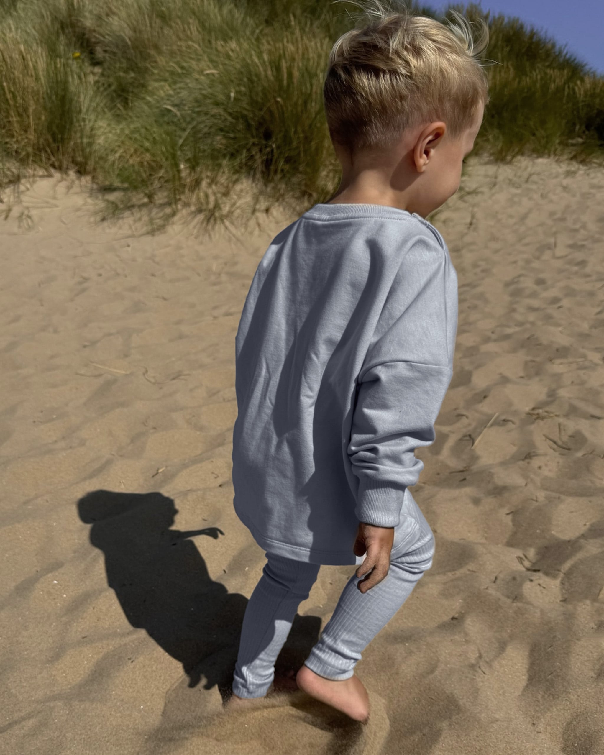 ROOBiE oversized toddler jumper in BONDi BREEZE – soft blue sweatshirt, ideal for nursery and mix-and-match outfits