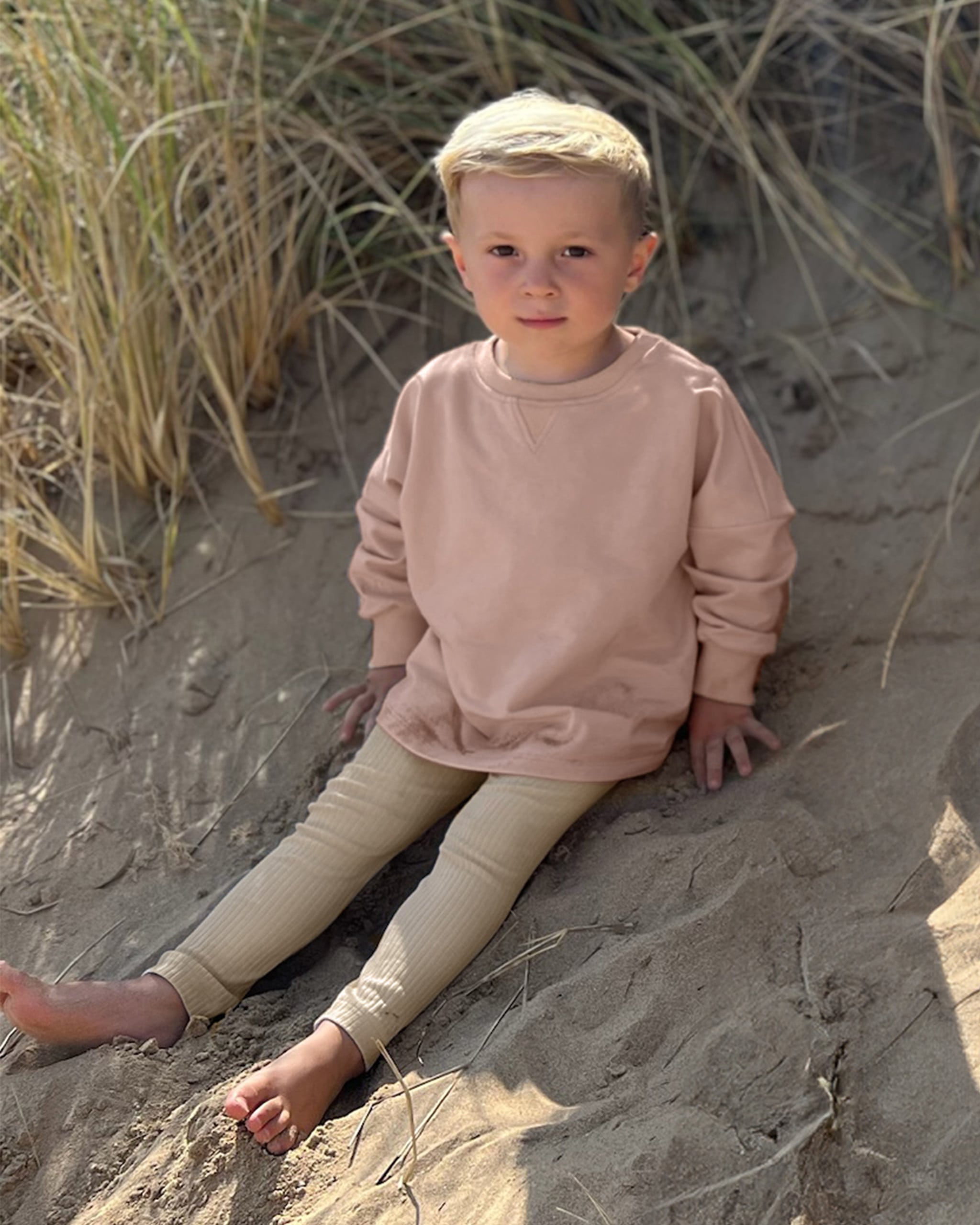 ROOBiE oversized toddler jumper in RASPBERRY WHiP – pink crew neck sweatshirt, nursery-friendly and mix-and-match ready