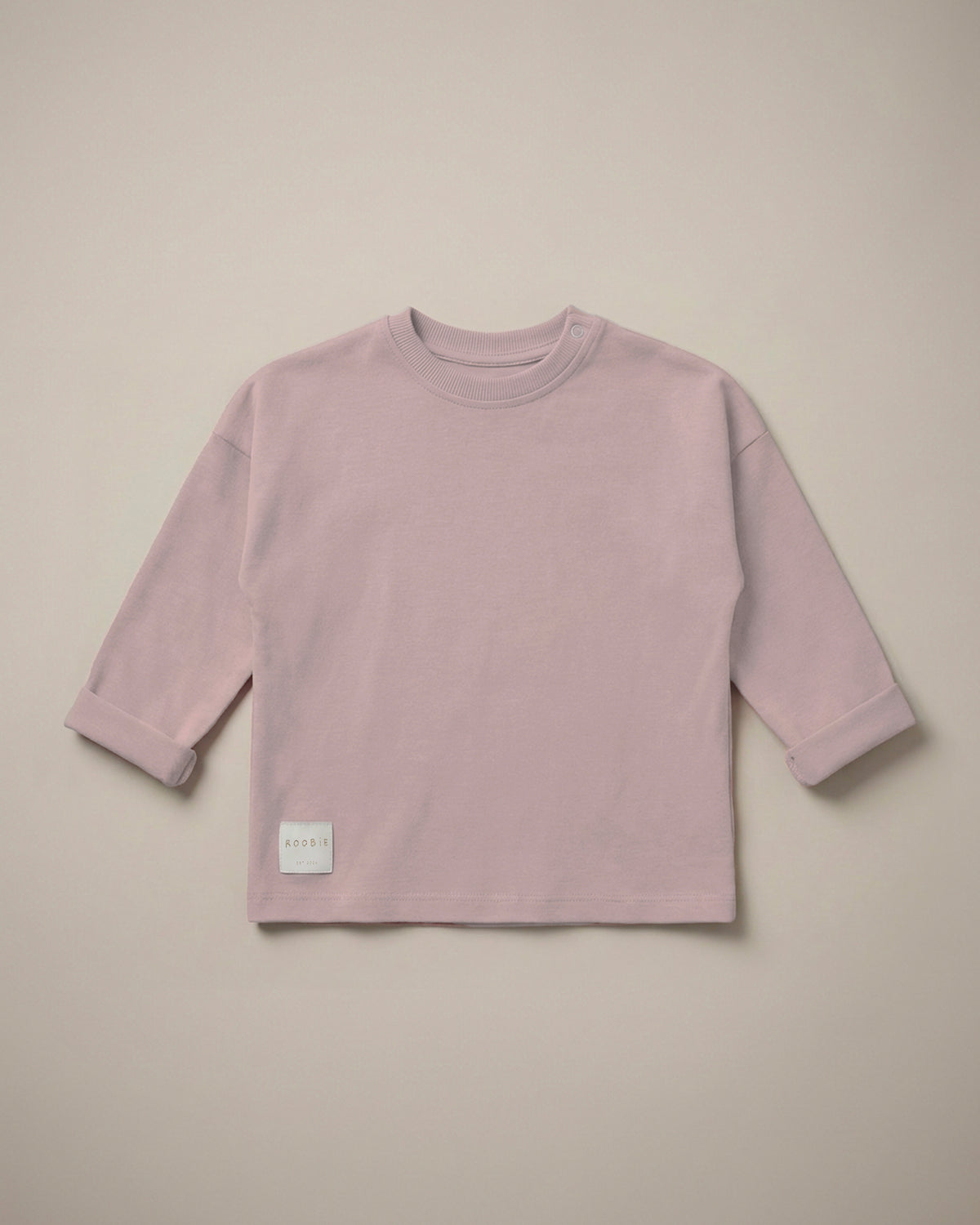 ROOBiE oversized long sleeve t-shirt from ROOBiE, featuring an oversized fit, photographed against a neutral background.