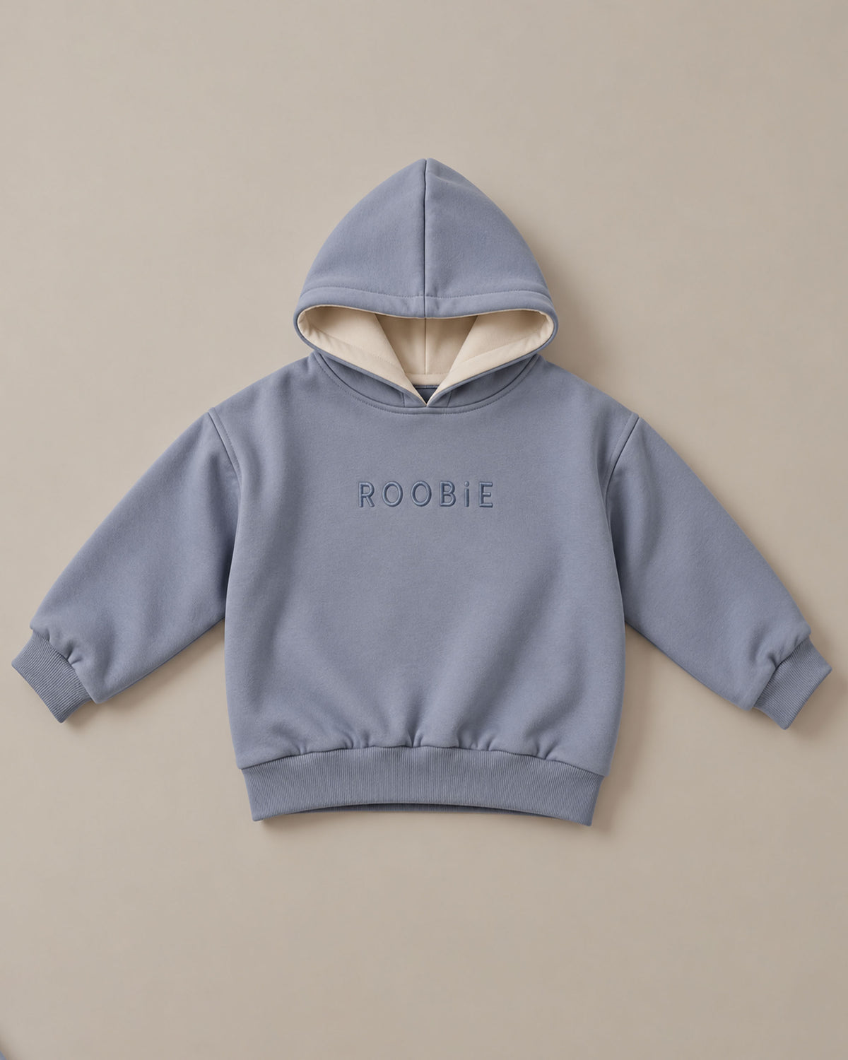 Oversized Reversible Cotton Hoodie - Macadamia Milk + Bondi Breeze