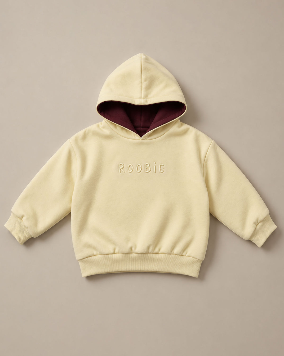 Oversized Reversible Cotton Hoodie - Butter Swirl + Mum's Shiraz