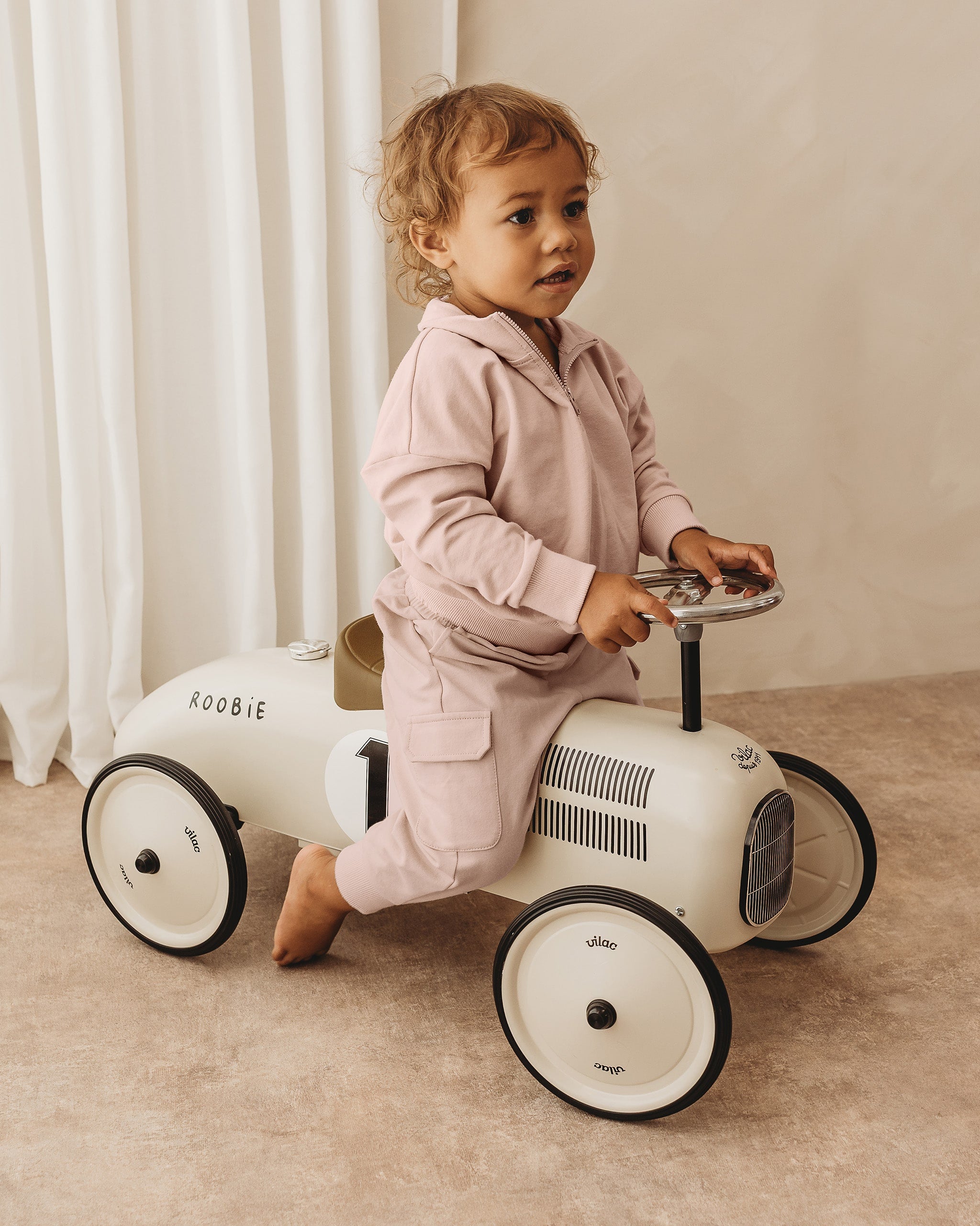 ROOBiE toddler quarter zip in RASPBERRY WHiP – pink half-zip sweatshirt, nursery-friendly versatile piece