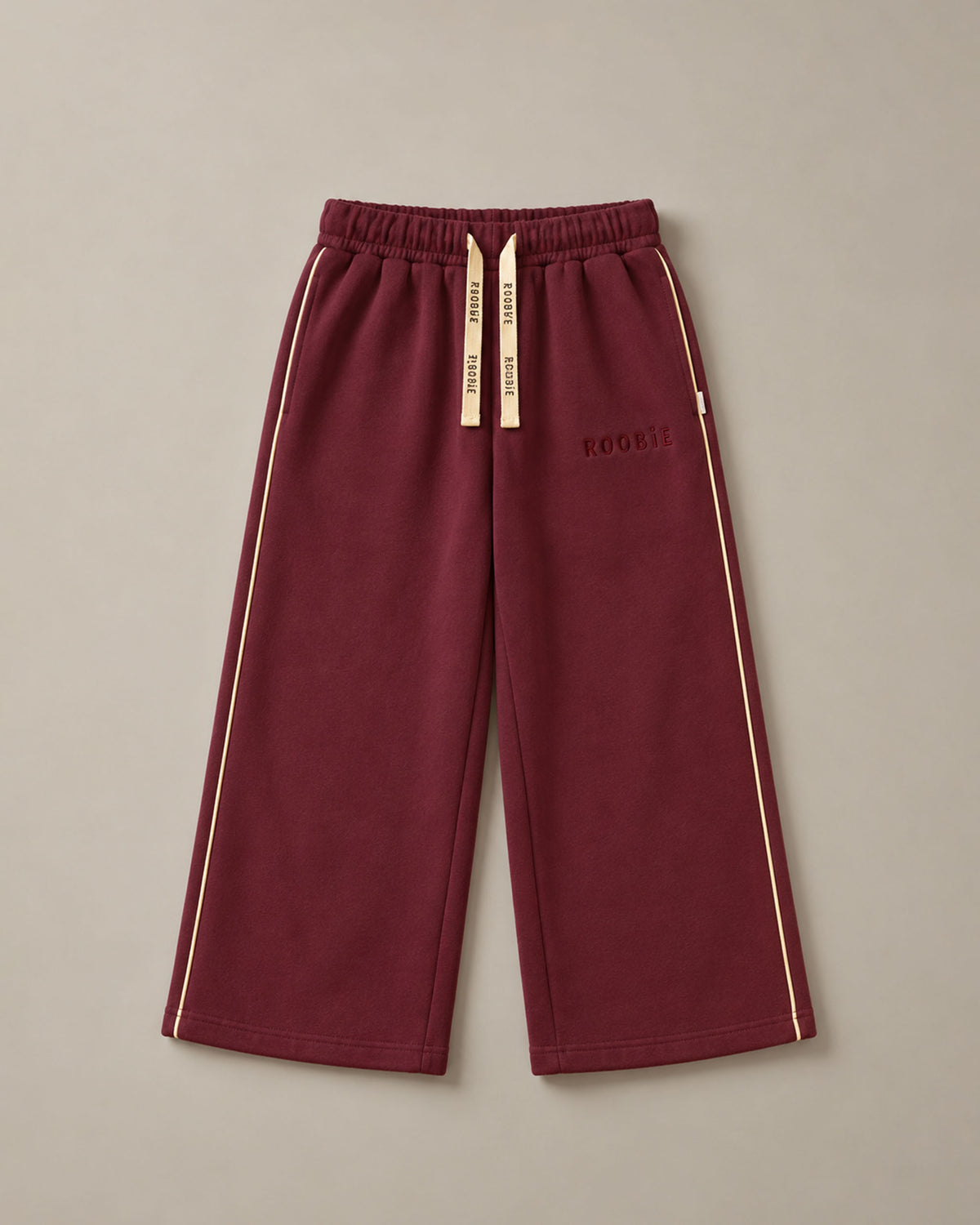 Reversible Cotton Wide Leg Joggers - Butter Swirl + Mum's Shiraz