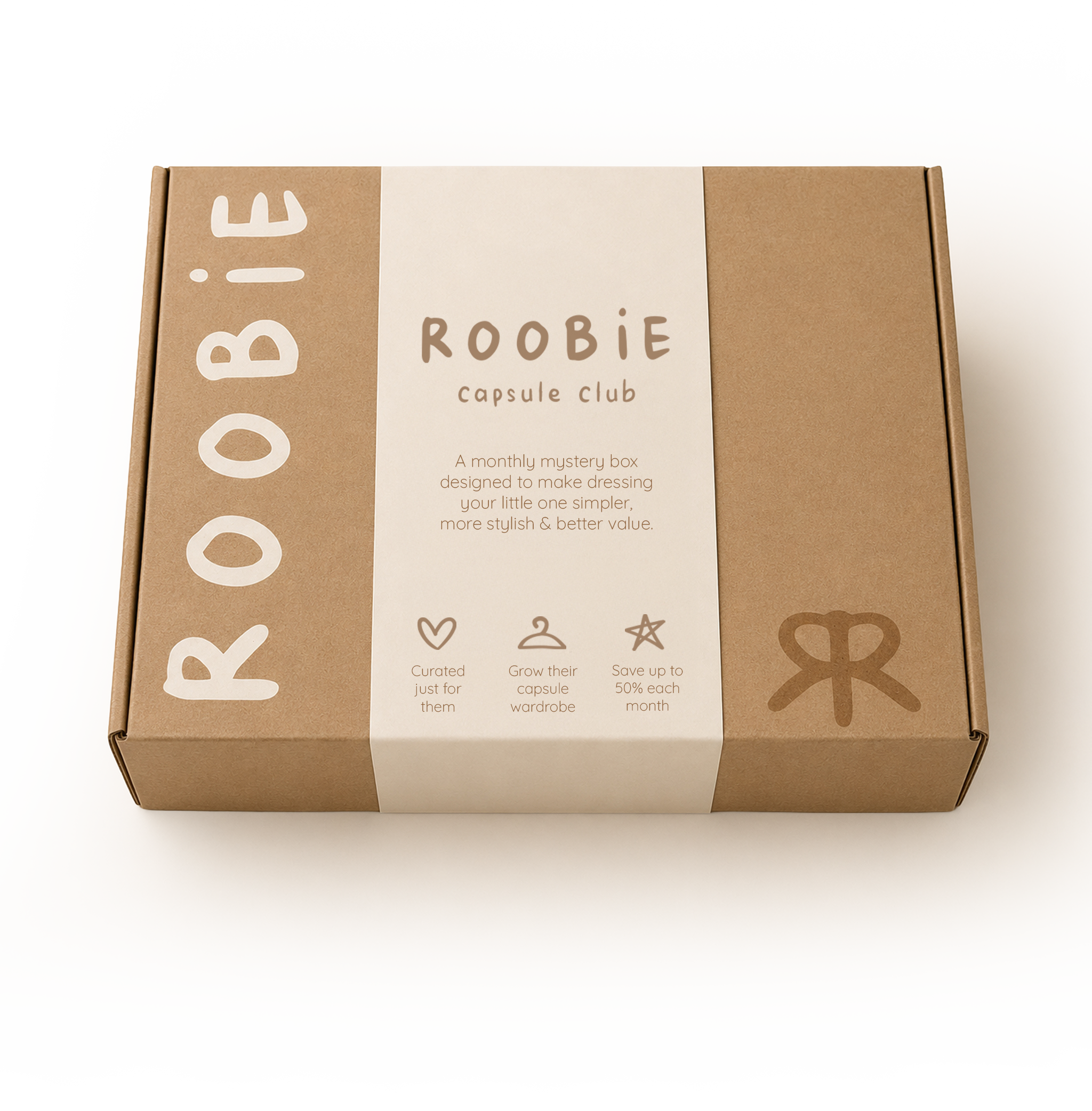 Roobie Capsule Club packaging box on a white background