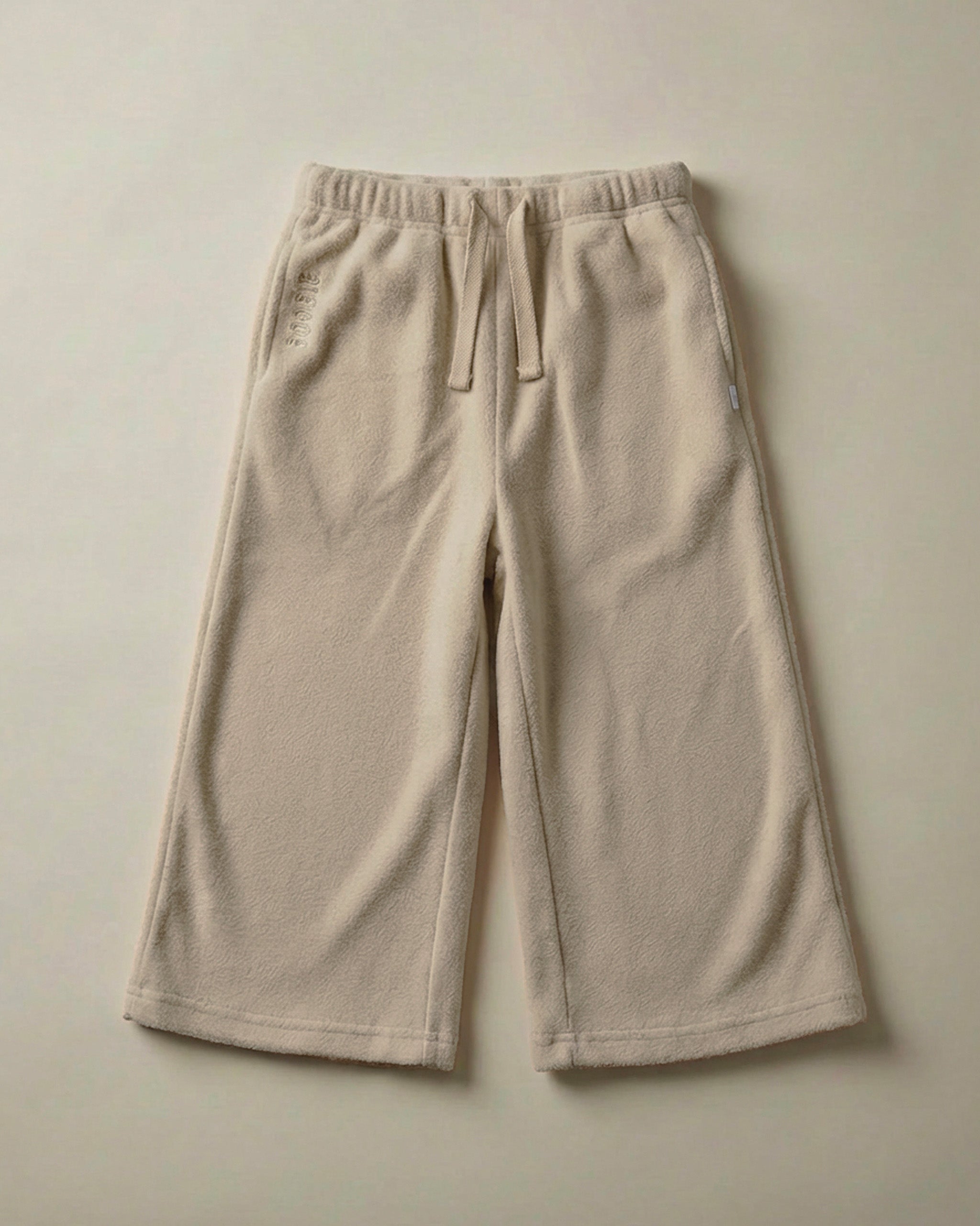 FLEECE WiDE LEG JOGGERS - BYRON BEiGE