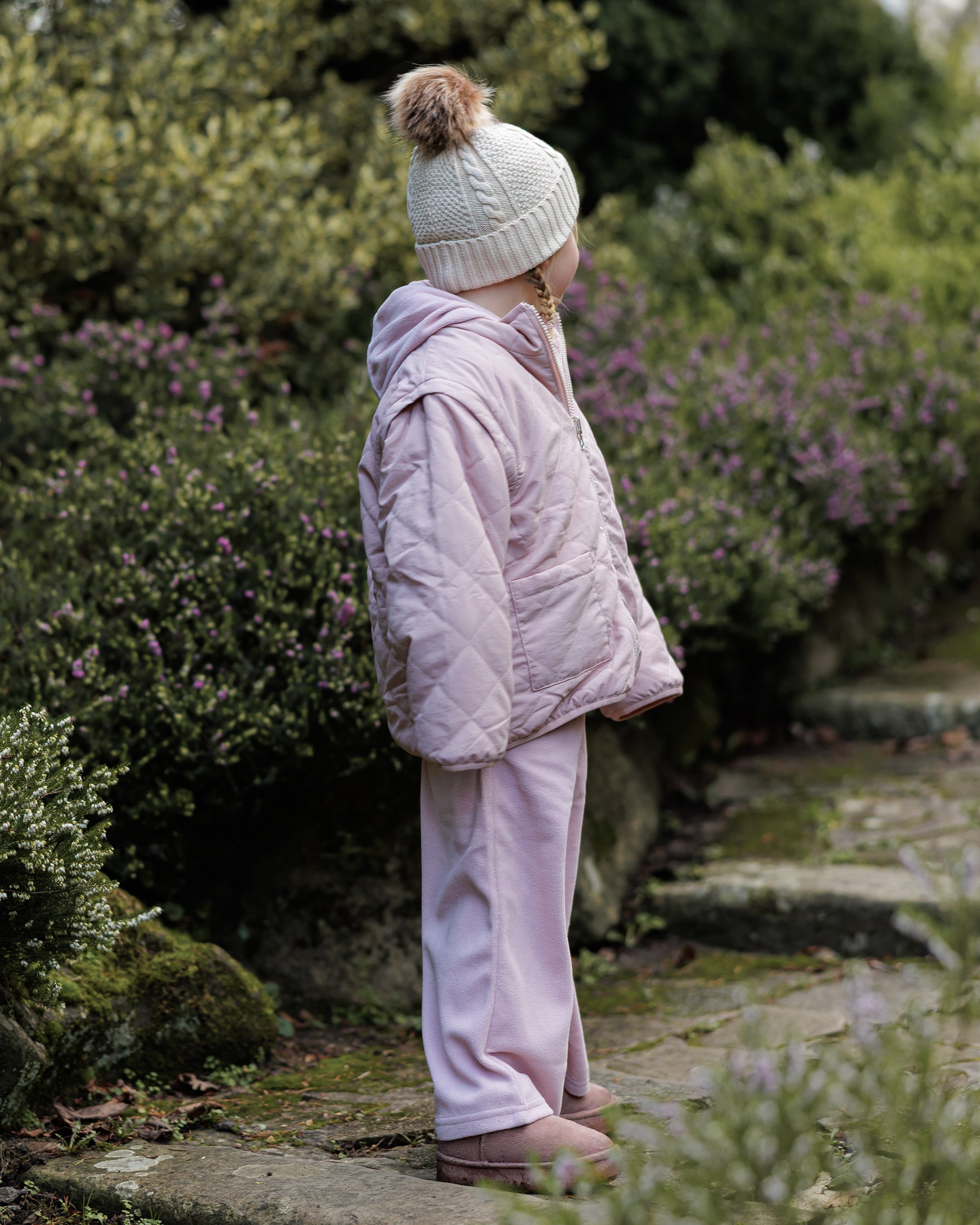 FLEECE WiDE LEG JOGGERS - RASPBERRY WHiP