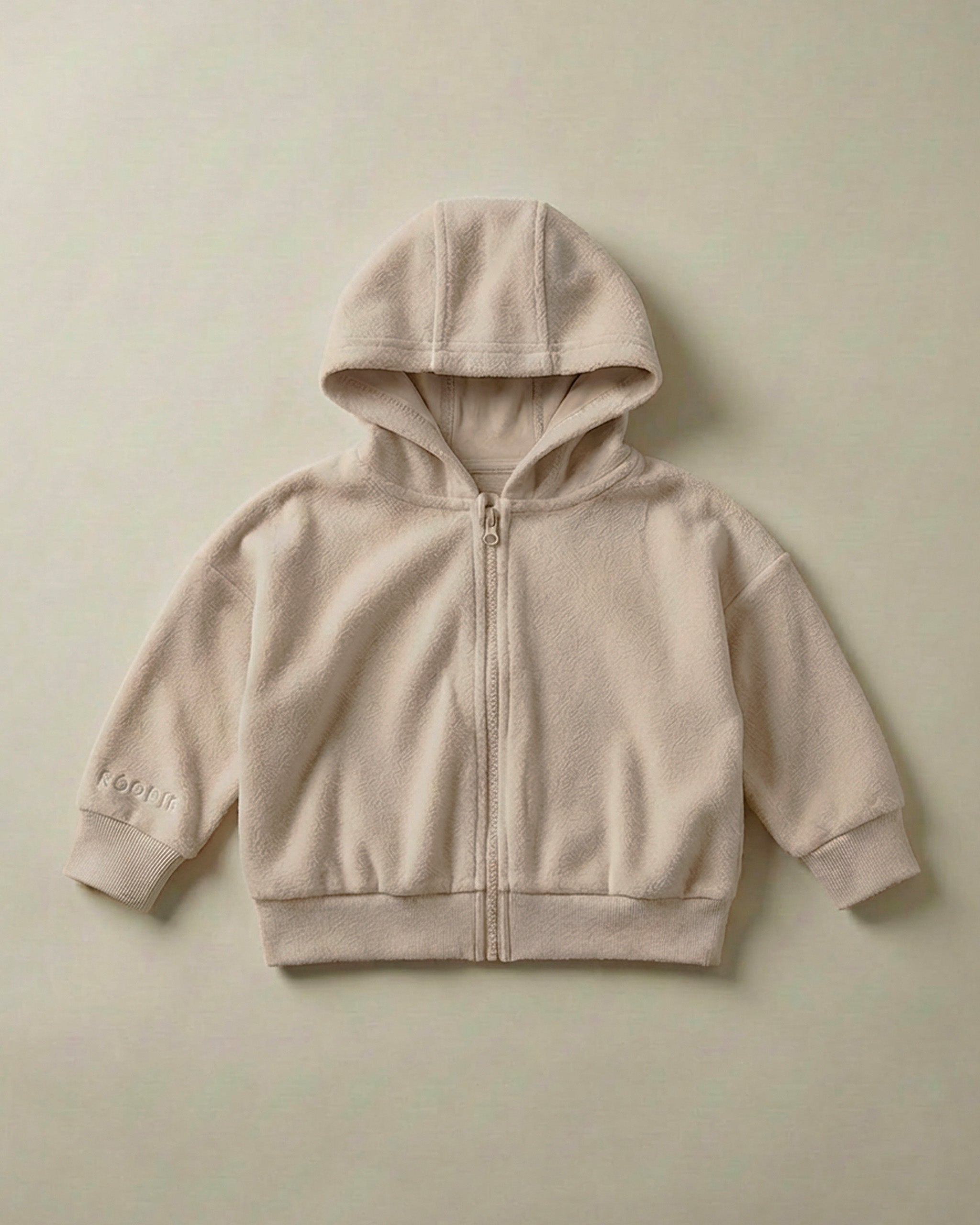 FLEECE ZiP UP HOODiE - BYRON BEiGE