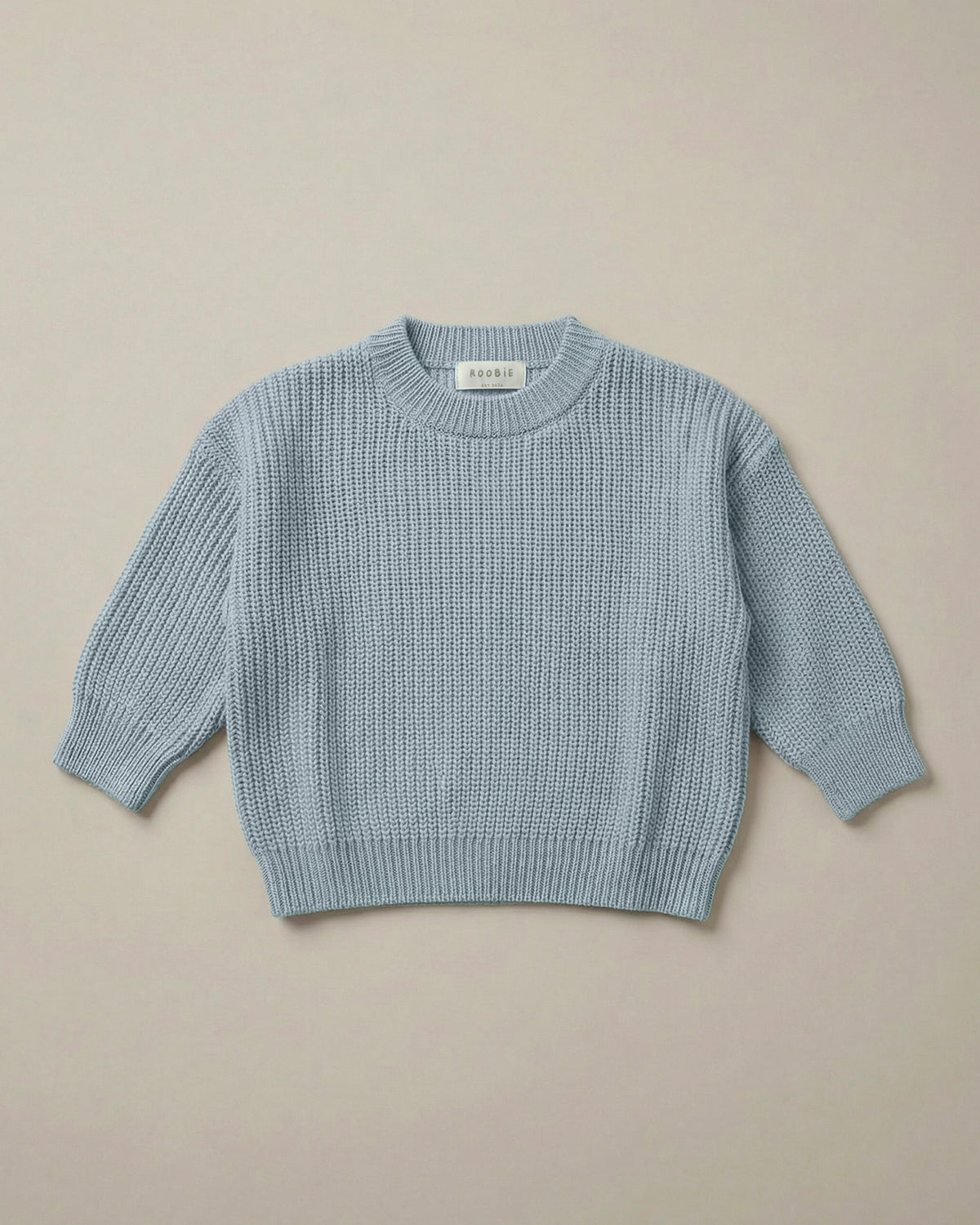 Oversized Cotton Chunky Knit Sweater - Mornington Mist