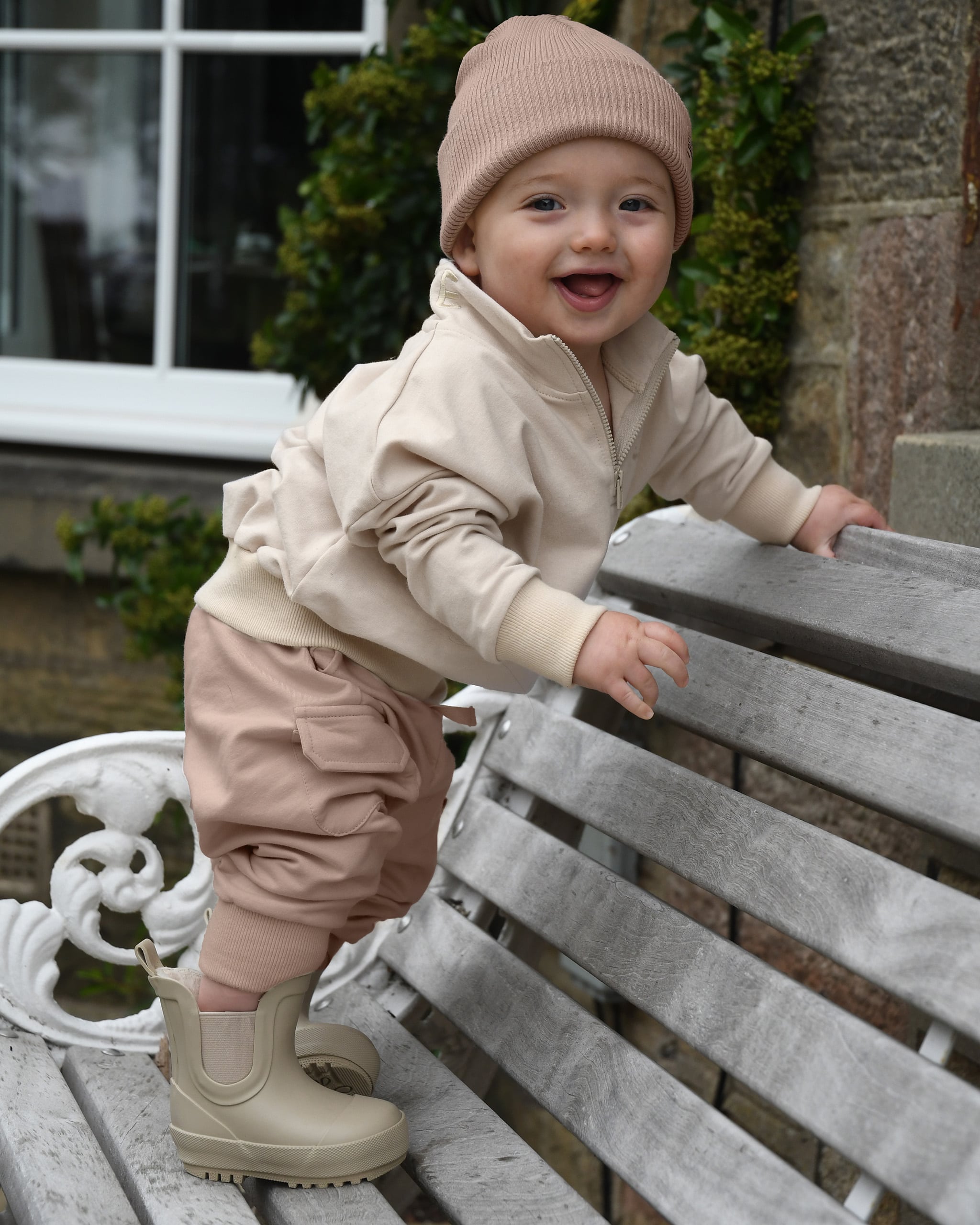 ROOBiE toddler cargo joggers in RASPBERRY WHiP – pink jogger trousers with pockets, versatile nursery-friendly style