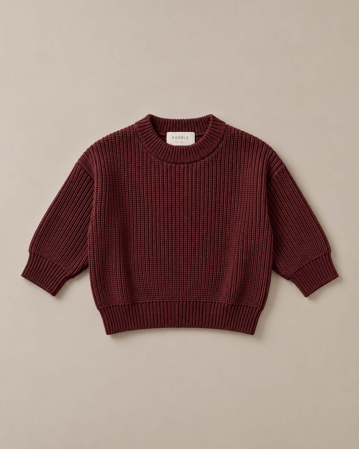 Oversized Cotton Chunky Knit Sweater - Mum's Shiraz