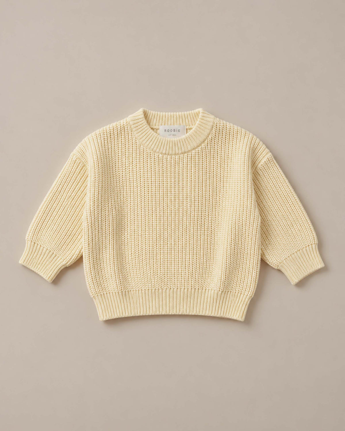 Oversized Cotton Chunky Knit Sweater - Butter Swirl