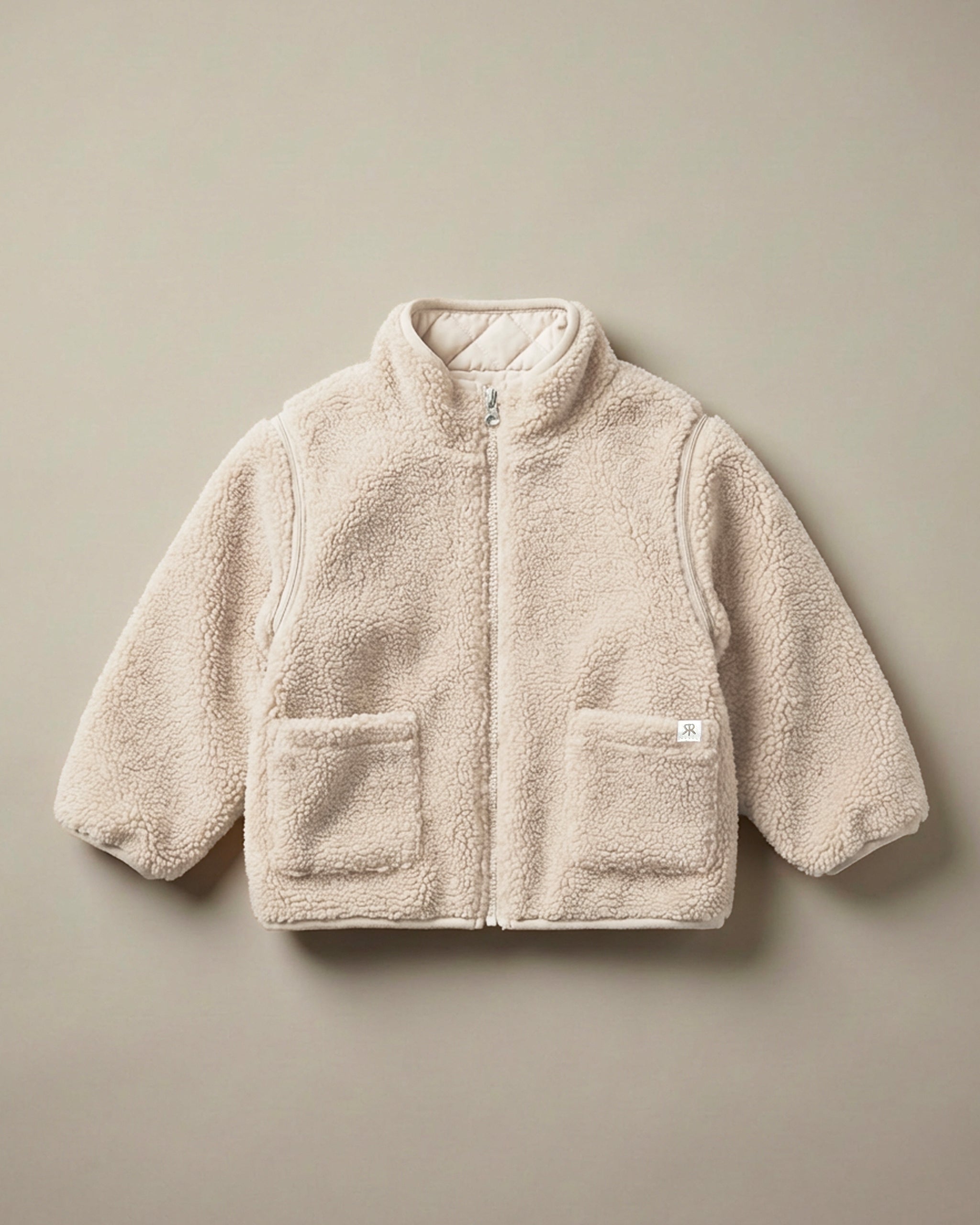 4-iN-1 REVERSiBLE TEDDY COAT - MACADAMiA MiLK