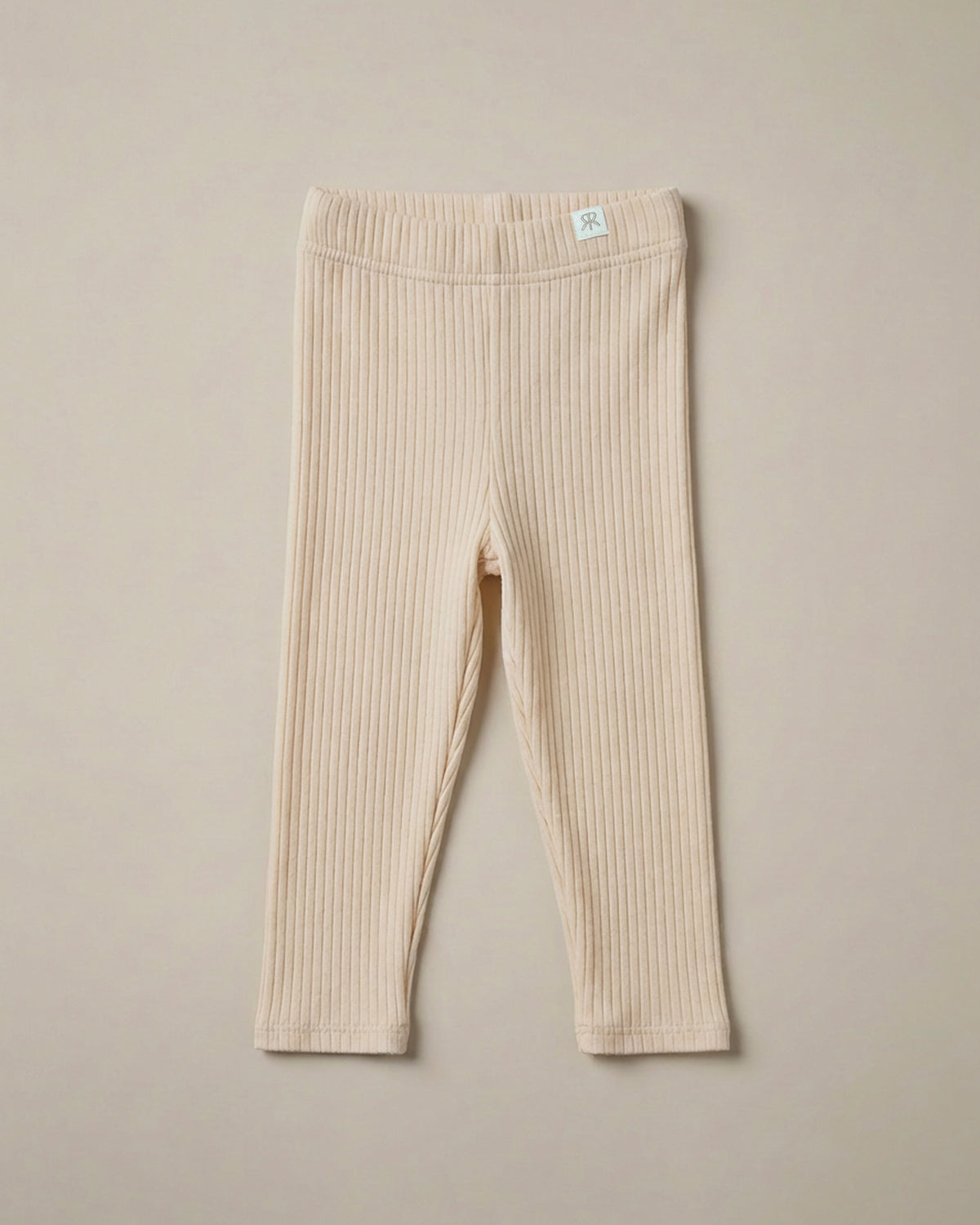 ROOBiE ribbed leggings in cream, with ribbed fabric, stretch fit and elasticated waist.