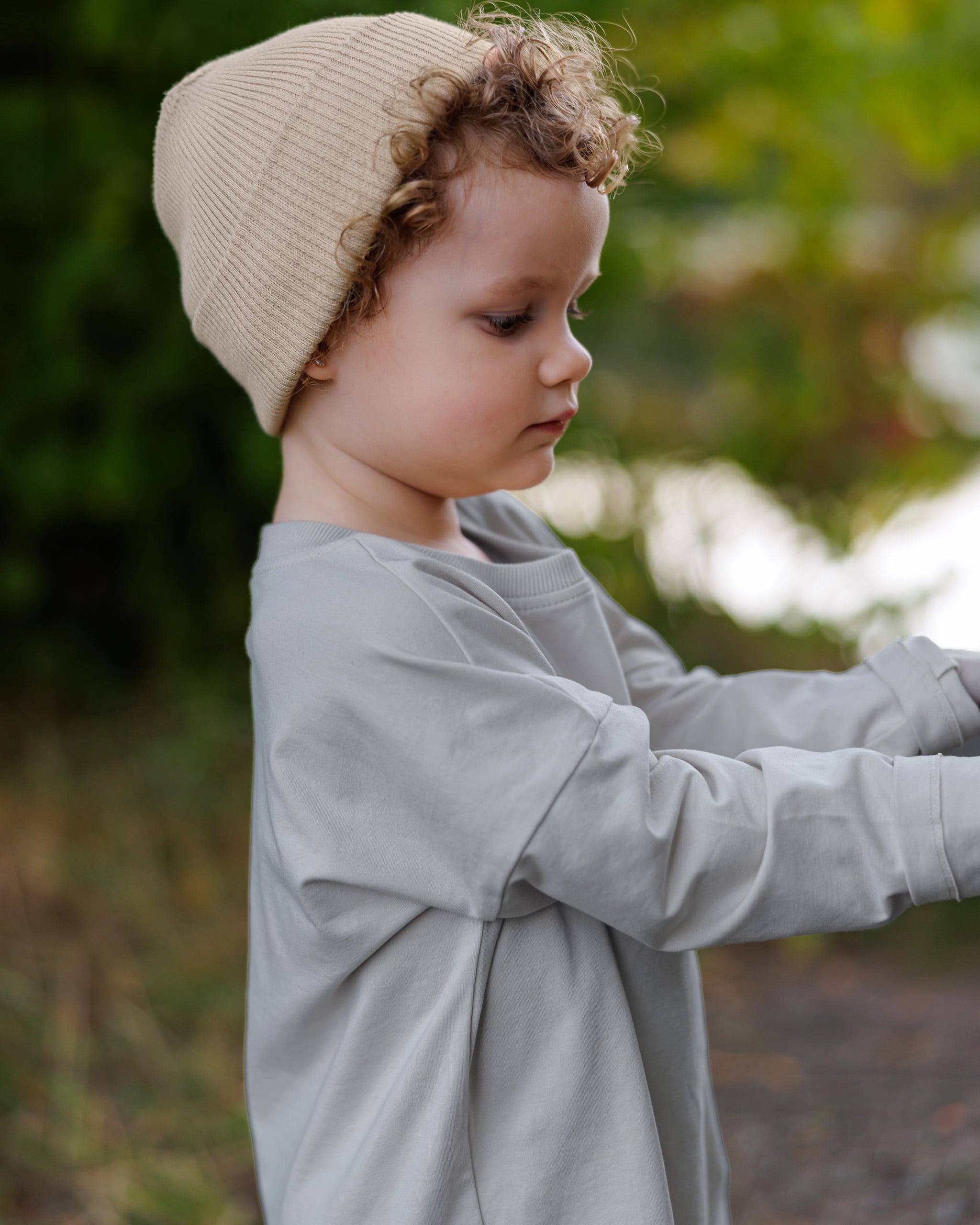 ROOBiE toddler long sleeve tee in BONDi BREEZE – blue ribbed toddler top, ideal for nursery and mix-and-match outfits
