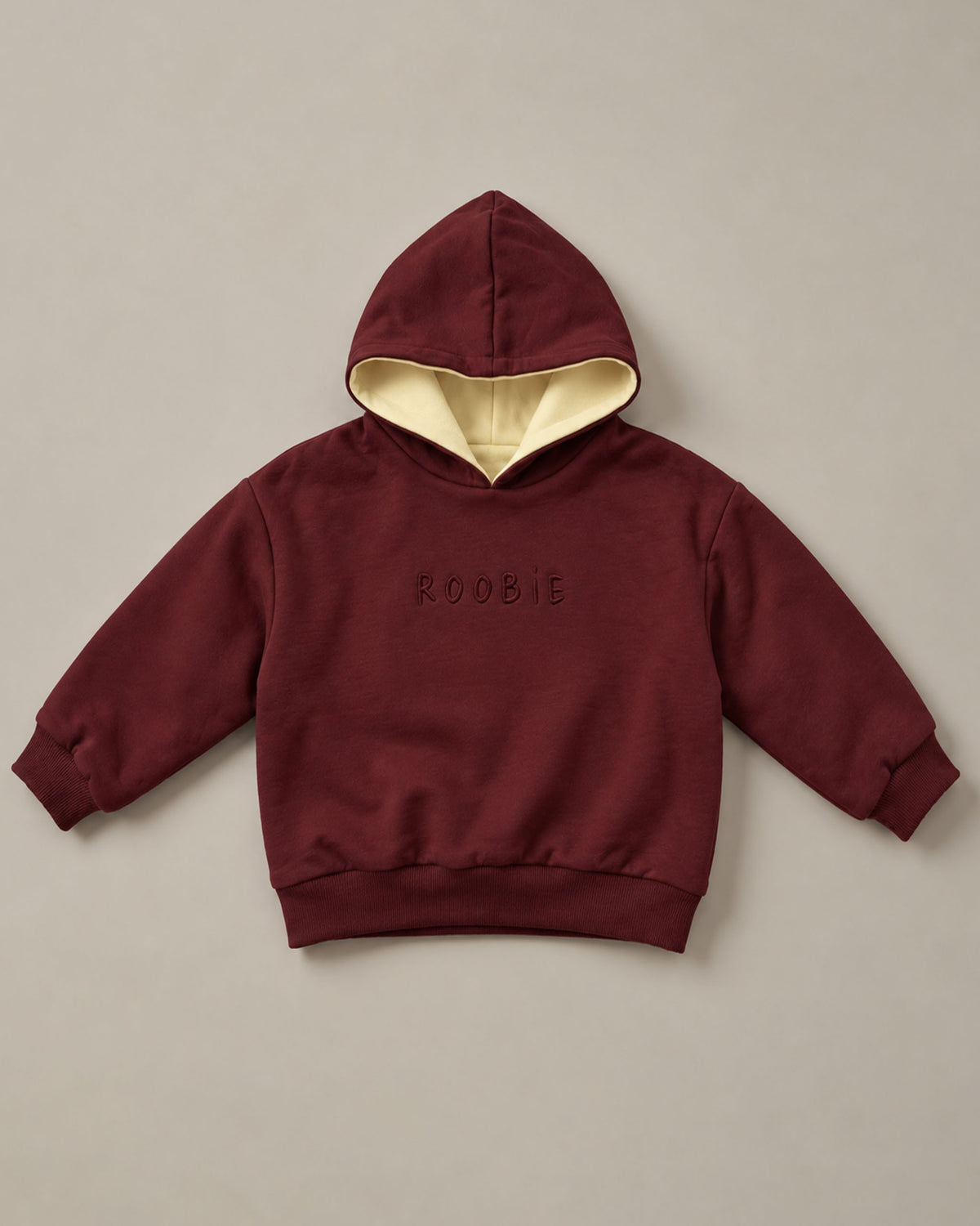 Oversized Reversible Cotton Hoodie - Butter Swirl + Mum's Shiraz