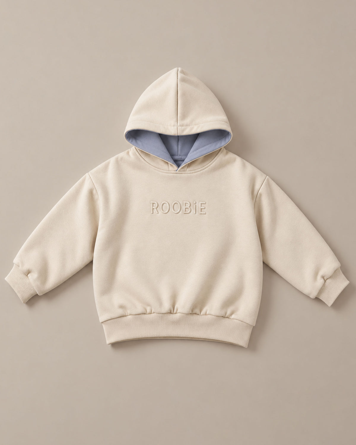 Oversized Reversible Cotton Hoodie - Macadamia Milk + Bondi Breeze