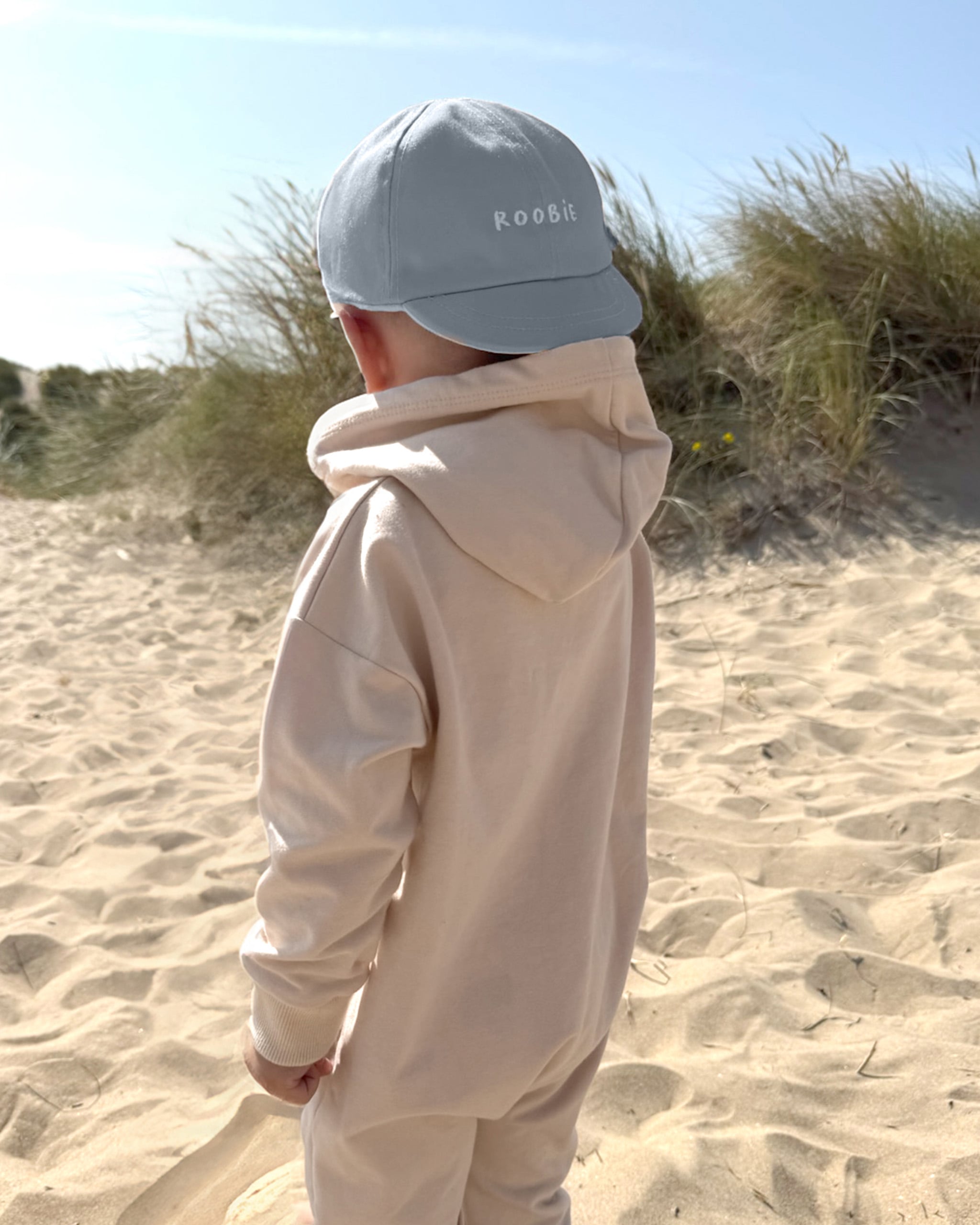 ROOBiE reversible toddler cap in BONDi BREEZE – blue 2-in-1 toddler baseball cap with strap back, versatile mix-and-match style