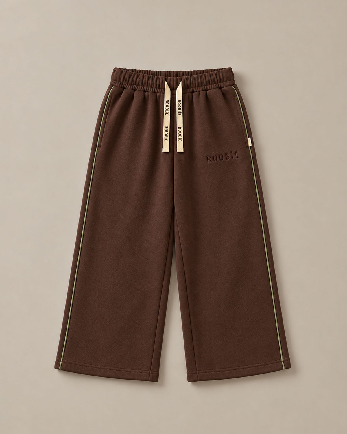 Reversible Cotton Wide Leg Joggers - Kale Crunch + Milo Milkshake