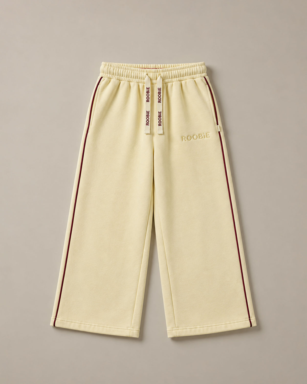 Reversible Cotton Wide Leg Joggers - Butter Swirl + Mum's Shiraz