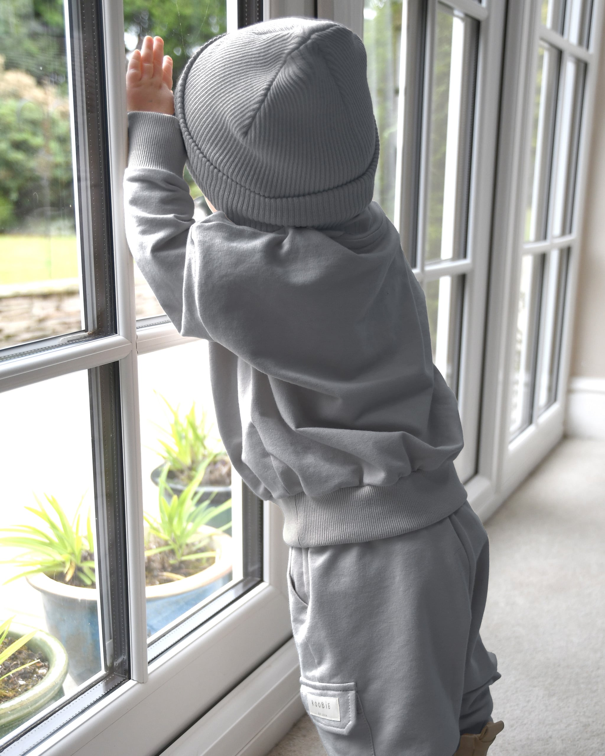 ROOBiE toddler beanie hat in BONDi BREEZE – blue ribbed knit toddler beanie, mix-and-match style