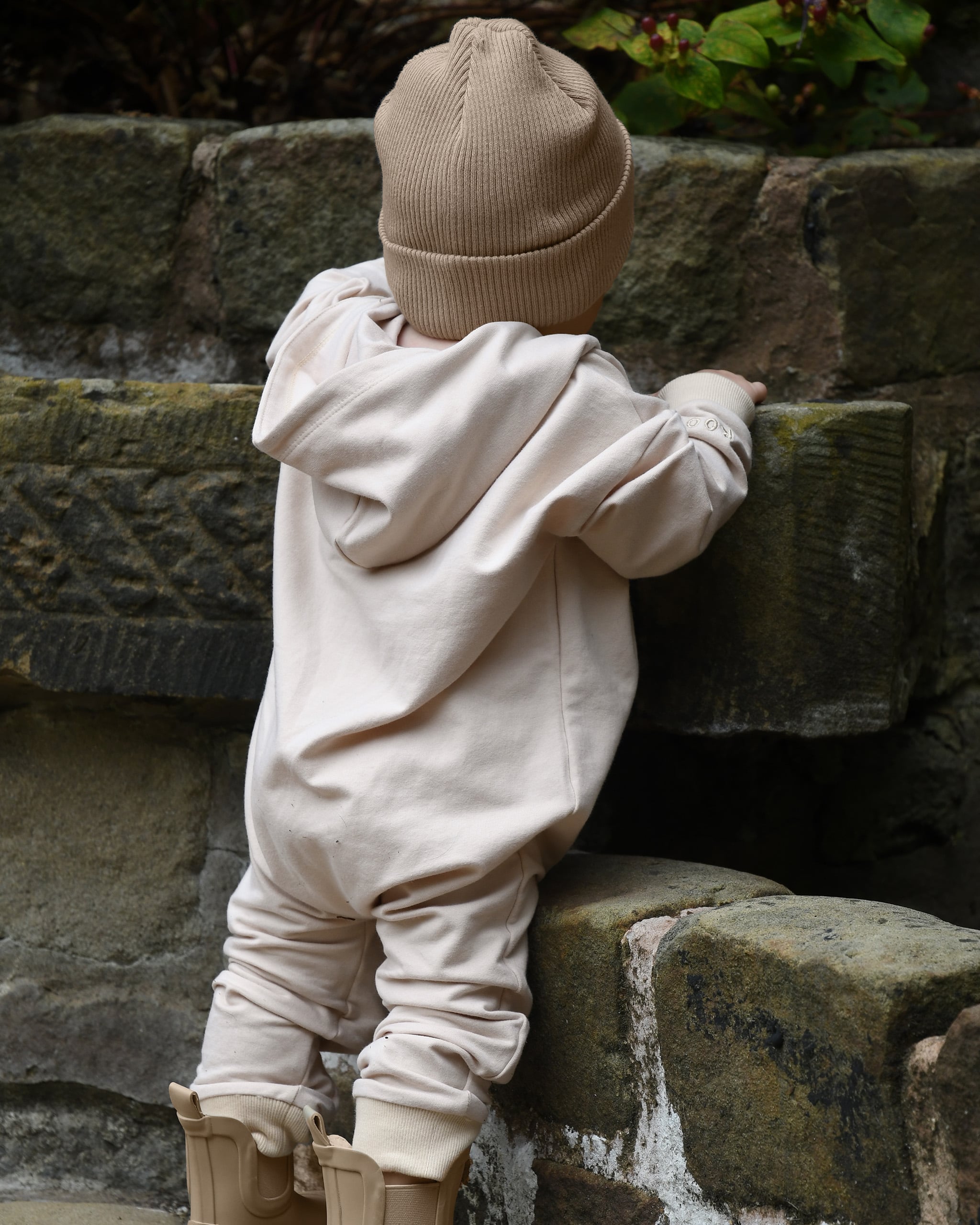 ROOBiE toddler beanie hat in CHOCCY BiCCY – brown ribbed knit toddler beanie, capsule wardrobe essential