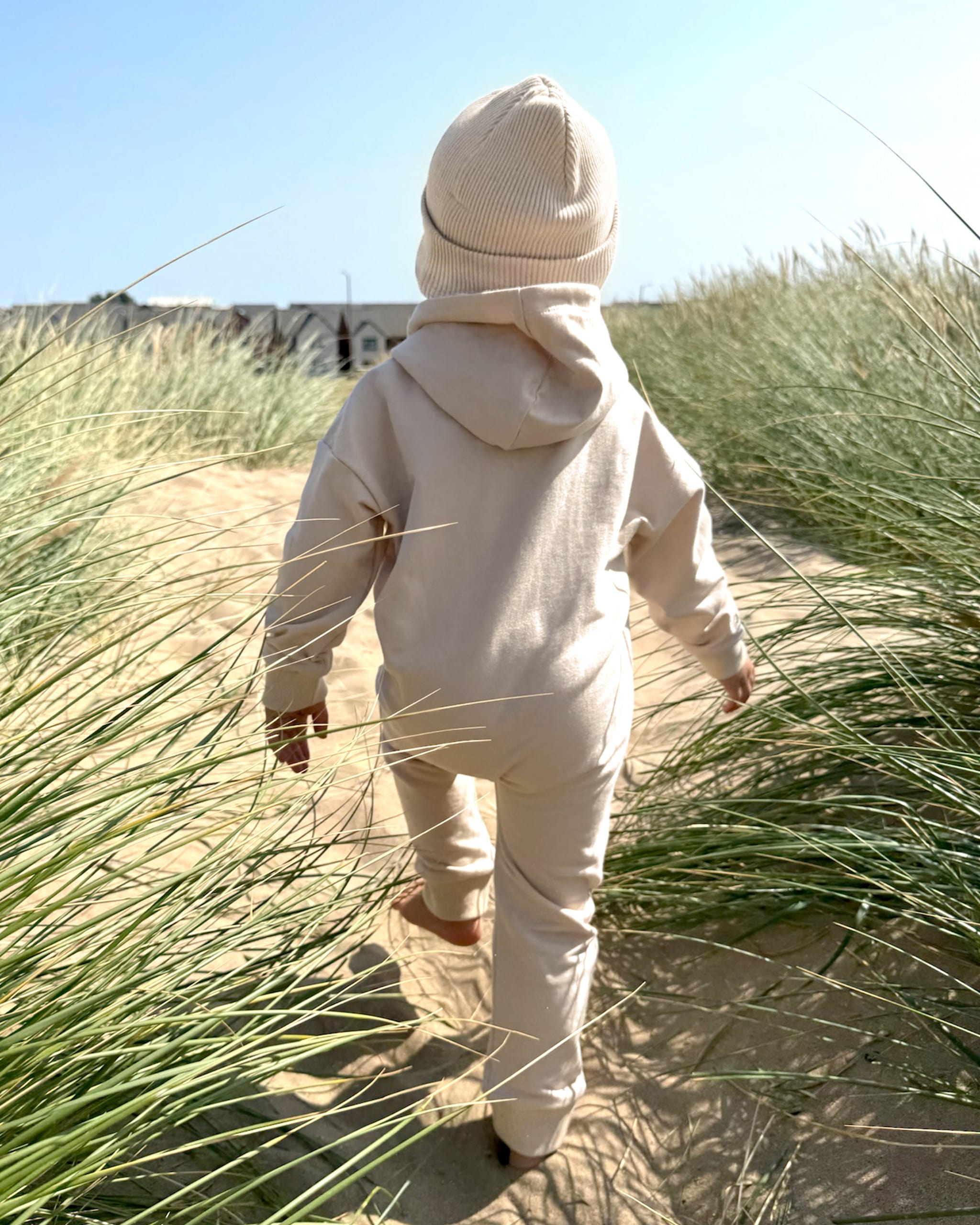 ROOBiE toddler beanie hat in MACADAMiA MiLK – beige ribbed knit beanie, capsule wardrobe accessory